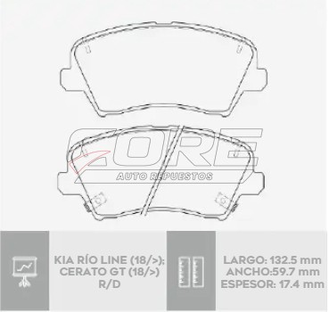 Pastillas de freno cerámica para Kia Line 2018 >