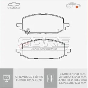 Pastillas de freno cerámica para Chevrolet Onix Turbo