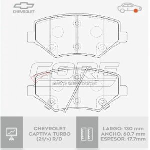 Pastillas de freno cerámica para Chevrolet Captiva Turbo 1.5 